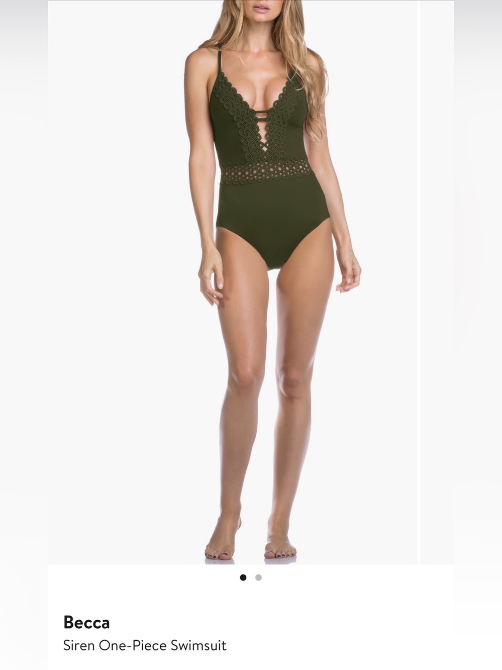 Becca Siren One Piece Olive Green Swimsuit
